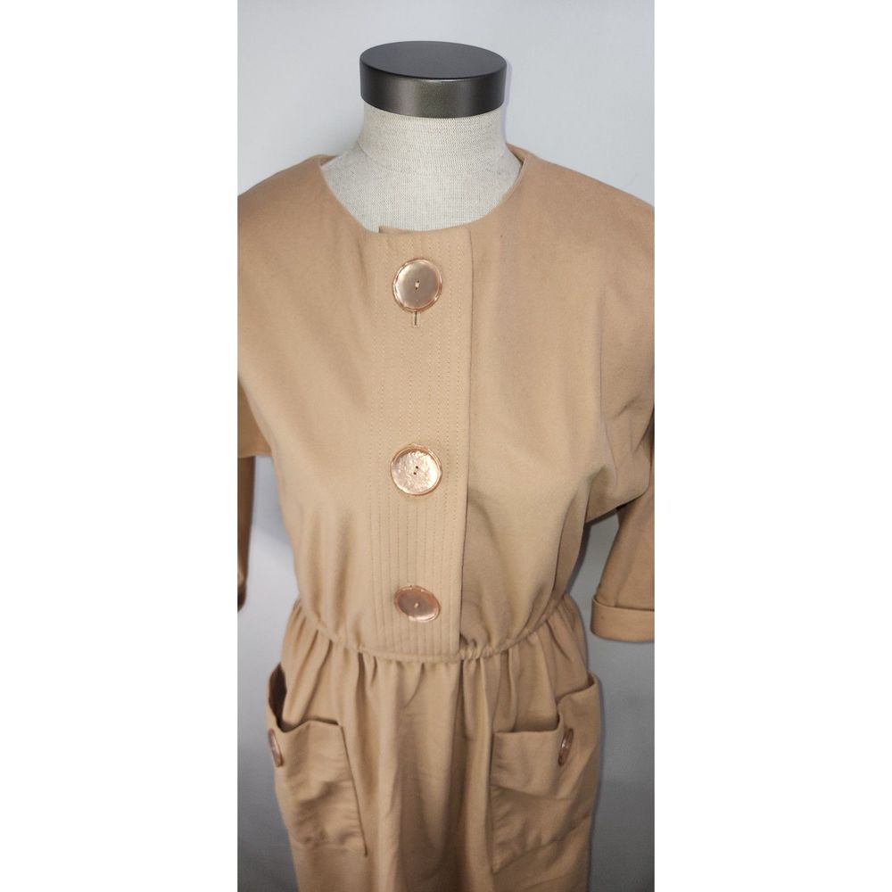 Vintage 60's or 70's Lisa Petites Women's Brown Button Dress - Picture 2 of 10